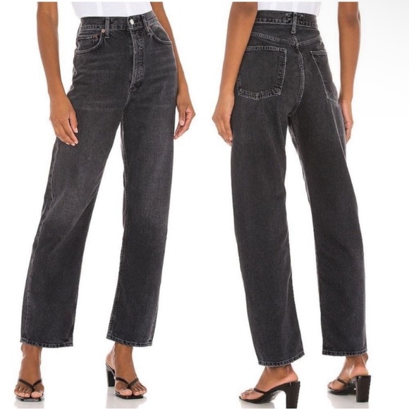 Agolde Denim - Agolde 90's Mid Rise Loose Jean in Photogram Black Size 26